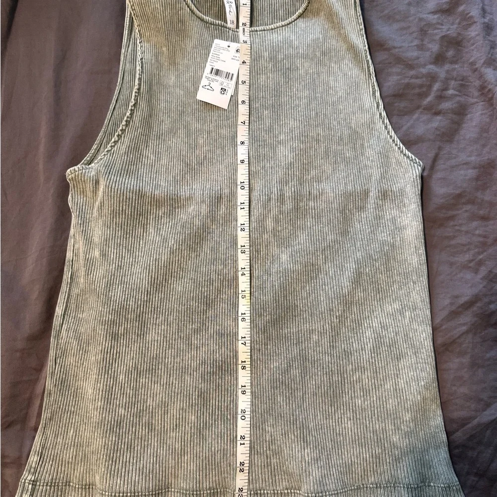 Olive Ribbed Tank Top - Picture 1 of 4